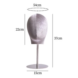 Mannequin Head Model Hat, Head Display, Multipurpose Hairpiece Display Model for Glasses Headset Headphones Hat, gray velvet