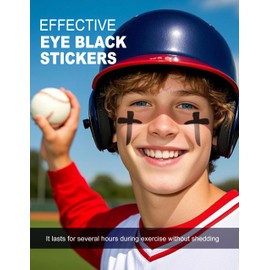 144Pairs Eye Black Stickers, Sports Face Eyeblack Sticker for Baseball Football Softball Themed Party Birthday Party Supplies