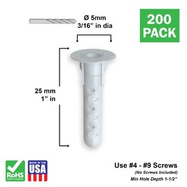 WAKAI アリゲーター・アンカー 5mmΦ 200本入 AF-5