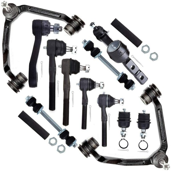 Partsflow 14PCS Front Upper Control Arms Idler Pitman Tie Rods