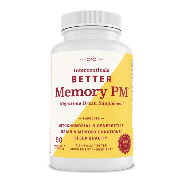 Interceuticals Better Memory PM Nighttime Brain Supplement Promotes Mitochondrial bioenergetics; Brain & Memory Functions; Sleep Quality