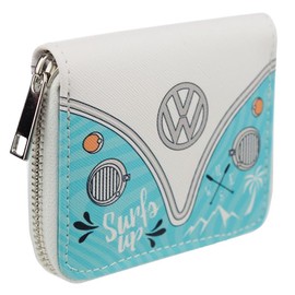 Puckator Volkswagen VW T1 Camper Bus Surf and Summer Love Zip Around Small Wallet Purse - Ladies Women's Womens Slim Purses Wallets Wallet for Women - Coin Pouch Purse Men - Card Holder with Zip