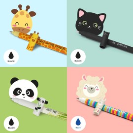 LEGAMI Pen Set [12 Pieces], Erasable Gel Pens with Hippo, Lama, Dino, Cat, Corgi, Shark, Giraffe, Bee, Lion, Rabbit, Unicorn, Teddy (Set of 10)