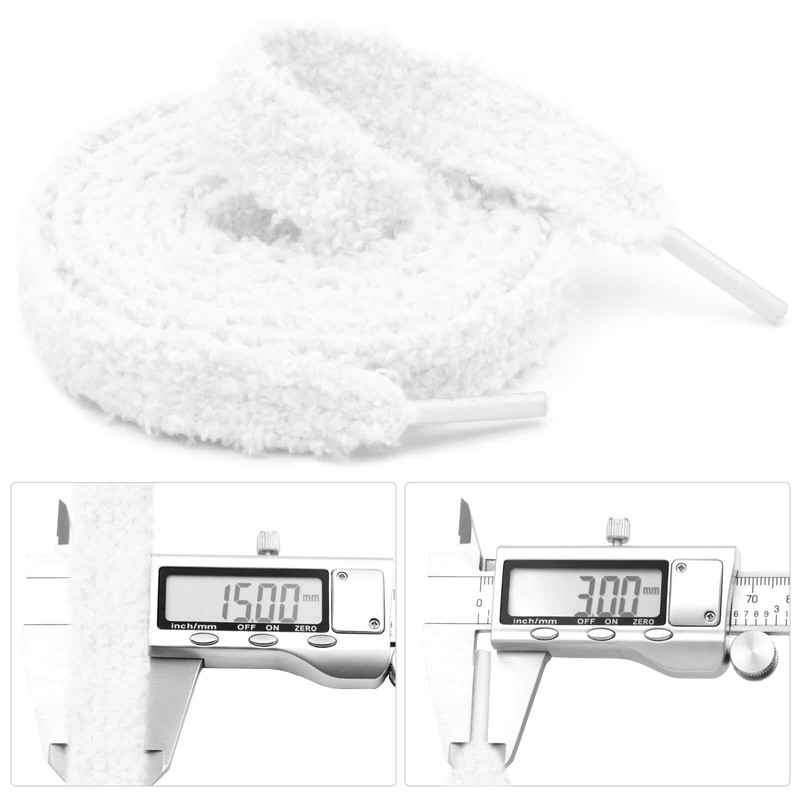 WEGOODZF Flat Fuzzy Shoe laces: 2 Pairs 1.5CM Wide 35