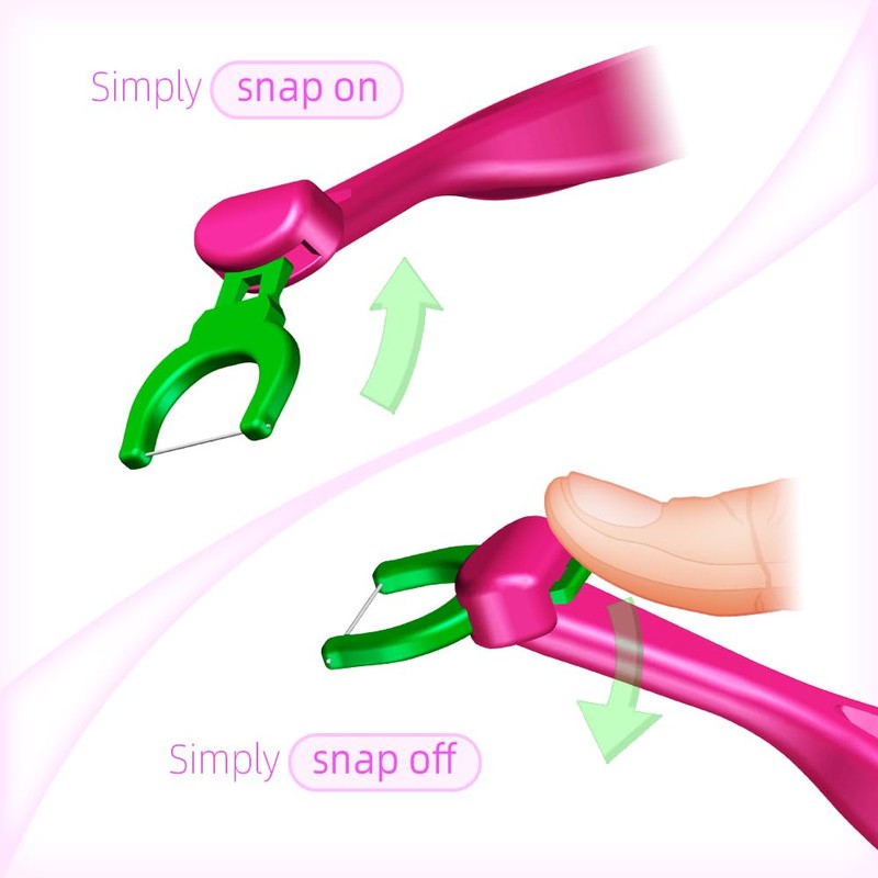 T.Smile Kids Evolutionary Clean Dental Flosser Kit, Child-Sized Handle &