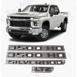 GM Auto Gloss Black Doors 3500HD Tailgate Silverado LTZ Emblems 2019-2023 Silverado 3500