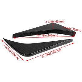 YUOQDKE C7 Rear Bumper Lower Air Diffuser Fins Carbon Fiber Painted ABS Plastic for Chevy for Corvette Z51 2014-2015 & Stingray 2014-2019 & Z06 2015-2019 & Grand Sport 2017-2019 BIK-ET-152-CB