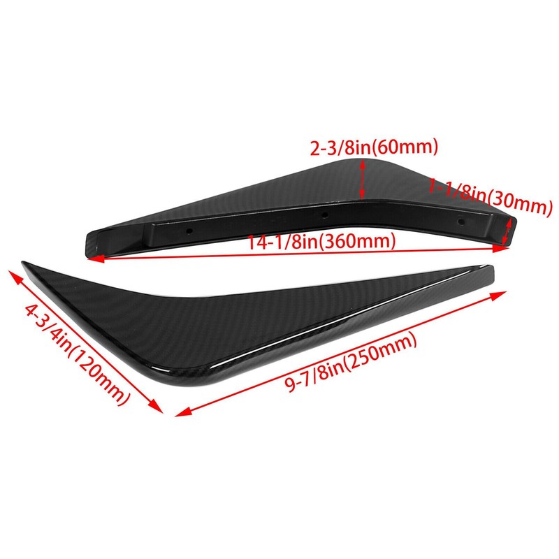 YUOQDKE C7 Rear Bumper Lower Air Diffuser Fins Carbon Fiber
