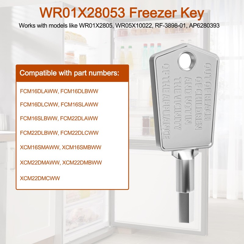 WR01X28053 Freezer Door Key Replacement for Haier GE Magic Chef