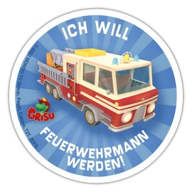 Spreadshirt Grisu The Little Dragon Will Fireman Become Sticker, 10 x 10 cm, Matt White