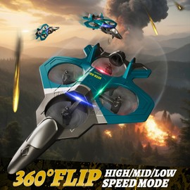 Foam RC Plane for Kids 4-8 8-12 12-16, Remote Control Airplane Toys for Boys Kids Adults Beginners, RC Planes Fighter Jet Helicopter Drones for Kids Adults, 360° Flip Easy to Fly
