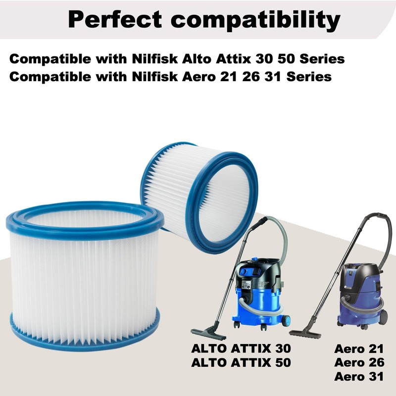 2 PCS Replacement HEPA Filter Compatible with Nilfisk ALTO Attix