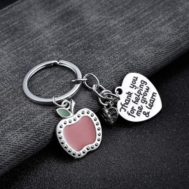 BESPMOSP Teacher Thank You Heart Keychain Keyring Appreciation Graduation Women Teacher's Day Thanksgiving Day (Thank you for helping me)