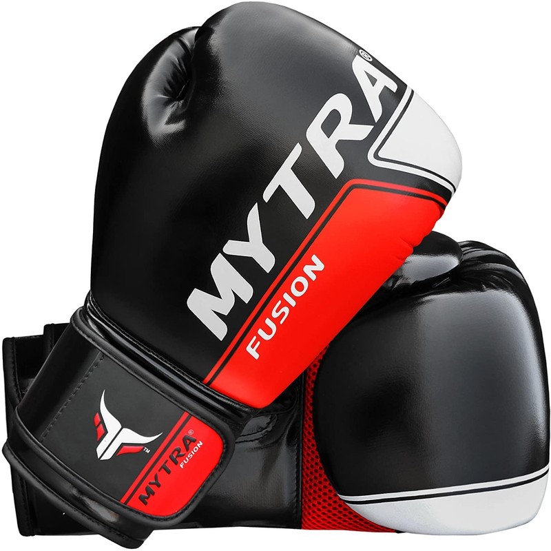 Mytra Fusion Boxing Gloves Air Tech SL-6 Training Gloves (Black/Red,