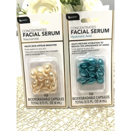 Pure B·Pure Facial Serum Capsules Niacinamide & Hyaluronic Acid 10ct Brighten Hydrate