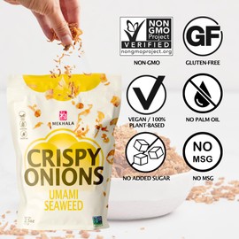 Mekhala Umami Seaweed Crispy Onions - Salad Toppings Crunchy Fried Onions For All-Purpose Seasoning Like Keto, Ramen Toppings, And Rice Gluten-free | 2.5oz