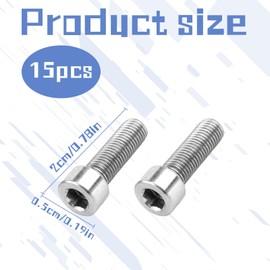 Stem Bolts, 15 pcs M5 x 20mm Bike Bolts, Bike Stem Bo lts, Bicycle S tem Bo lts, B ike Caliper B olts, Bicycle Caliper Screw, Brake Cage B olts Replacement for Road Mountain B ike, Silver