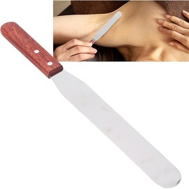 Metal Wax Spatula, Stainless Steel Wax Spatula Eyebrow Wax Metal Wax Spatula Straight Stainless Steel Body Wax Spatula With Wooden Handle For Hair Removal