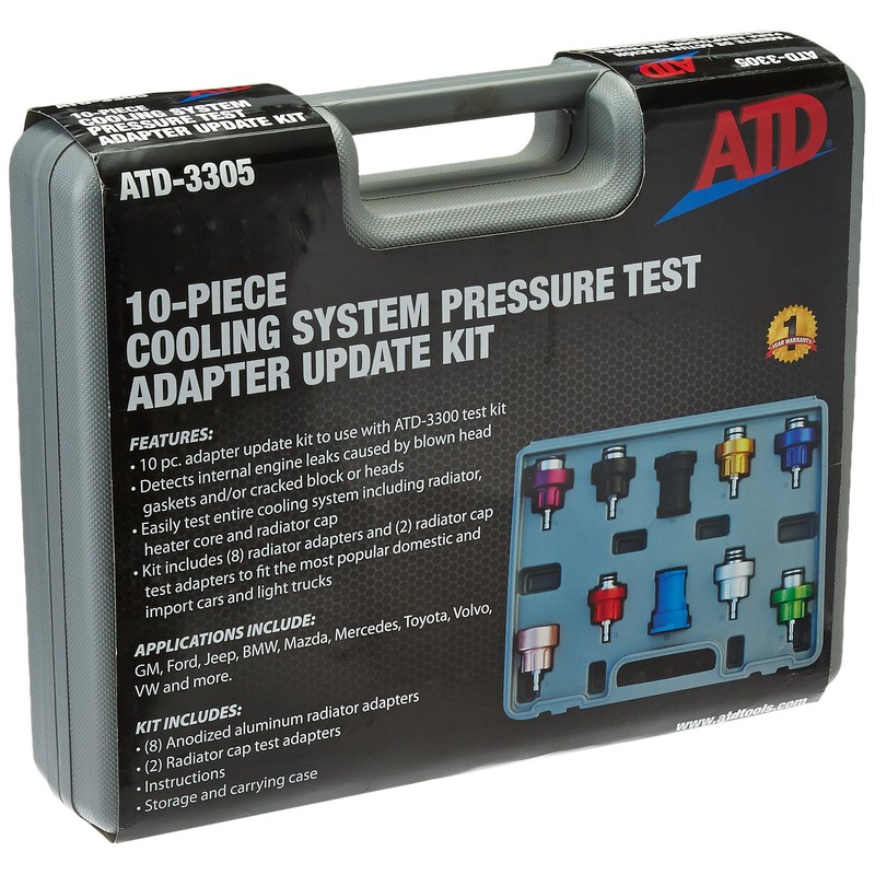 ATD Tools 3305 10-Piece Radiator Pressure Tester Update Kit