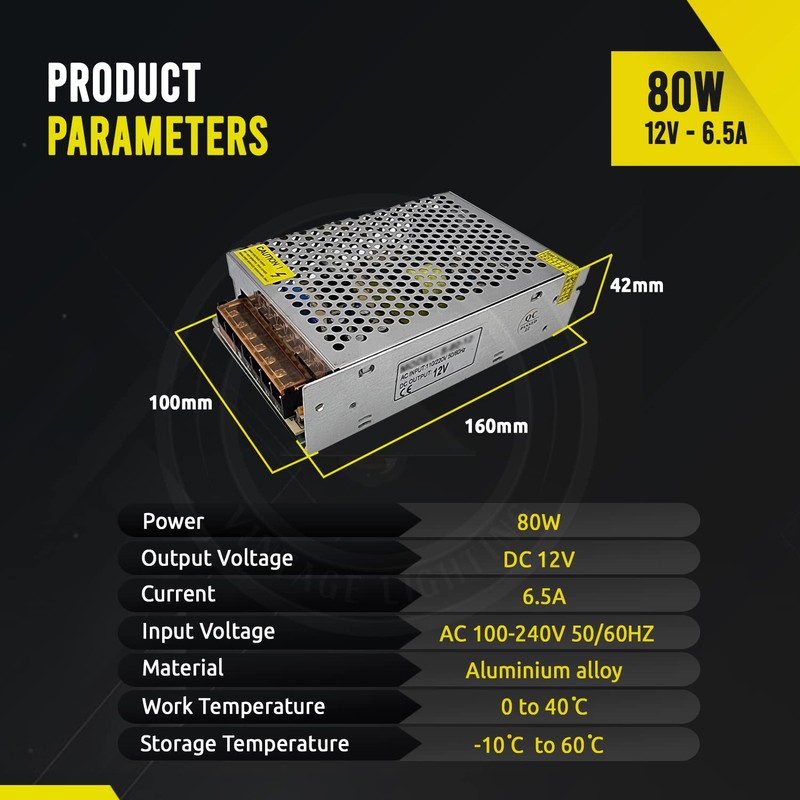 Universal Switching Power Supply Regulated Transformer IP20 DC12V LED Driver