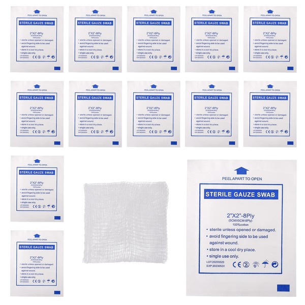 Exceart 30pcs Medical Gauze Pads Non Woven Gauze Sponge Non