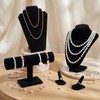 Leinuosen 5 Pcs Velvet Jewelry Display Set for V-shaped and
