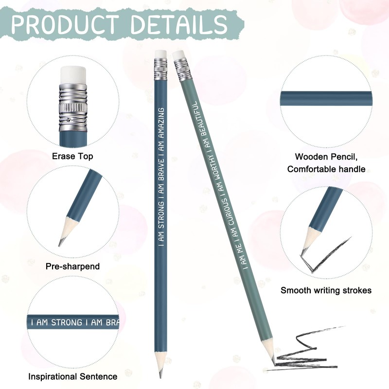 Fumete 36 Pcs Inspirational Pencils for Students from Teacher Motivational