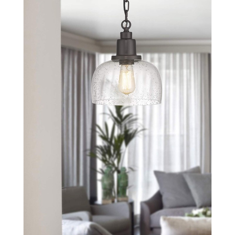 EAPUDUN 1-Pack Farmhouse Pendant Light, 1-Light Industrial Hanging Light Fixture