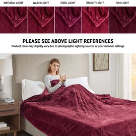 Beautyrest Heated Electric Blanket for Cold Weather, Fast Heating Heated Blanket, Auto Shut Off, Virtually Zero EMF, Multi Heat Setting, UL Certified, Red Queen (90 inx84 in)