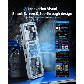 DOCKCASE Explorer Edition 10-in-1 USB C Hub, Dual 4K HDMI USB C Adapter, Gigabit Ethernet,1 USB-C and 3 USB-A Ports,100w PD Power Delivery, UHS-II TF/SD Card Reader for MacBook Pro, XPS, and More