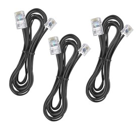 Yumiwoow 3Pack RJ45 to RJ11 Adapter Converter Cable 10ft RJ45 8P4C Male to RJ11 6P4C Male Black - 10Feet