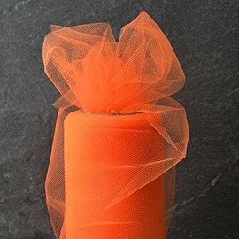 6 Inch x 25-yards Craft Tulle Roll for Wedding Decoration, 1 Roll, Orange, MOR-1365
