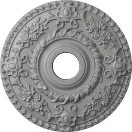 EKENA MILLWORK CM18RO Rose Ceiling Medallion, 18"OD x 3 1/2"ID x 1 1/2"P, Factory Primed