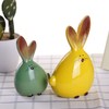 WHJY 2pcs Cute Long-Eared Bunny Sculpture Ornaments Desktop Ceramic Easter