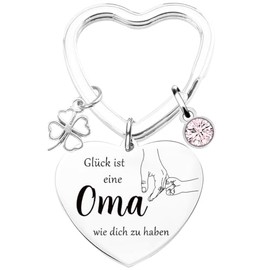 Tecreo Grandma Gift Lucky is a Grandma Like You to Have Key Ring Best Grandma Ever Jewellery Mother's Day Gift Birthday Gift from Granddaughter to Grandma, silver, M