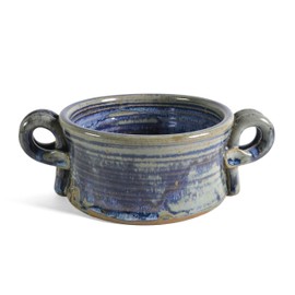 Anthony Stoneware Handled Soup Crock, French Blue