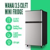 WANAI Mini Fridge with Freezer, 3.5 cubic feet 2- Doors