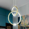 JXJYHL Modern Chandelier Light Fixture,2-Ring Dimmable LED Pendant Light 6000K,Adjustable