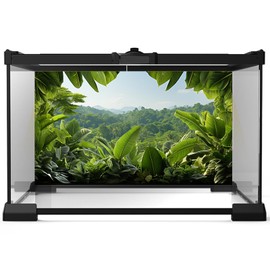 Aquarium Background Jungle Plants Lush Rainforest Terrarium Backdrop Nature Landscape Blue Sky Mountains Fish Tank Background Reptile Habitat Backdrop Decor Vinyl 30x18in