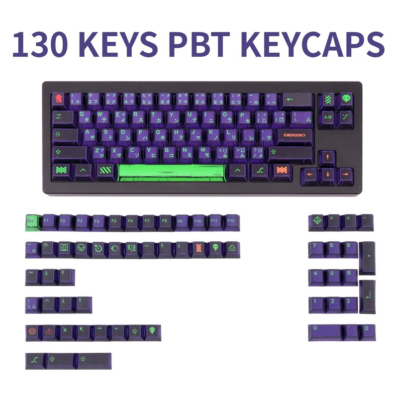 GEKUCAP Manga Themed Japanese Keycaps, Retro PBT Keyboard Key Caps