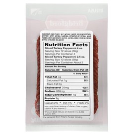 Bridgford Sliced Turkey Pepperoni 4 oz Pack of 4 - Pepperoni Slices for Pizza and Sandwiches - Naturally Smoked Healthy Snacks for Low-Carb Keto Diets - Ready-to-Eat Slices for On-the-Go Snacking