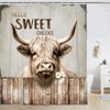 LKFBSC Highland Cattle Cow Bull Shower Curtains,Farmhouse Animal Rustic Country