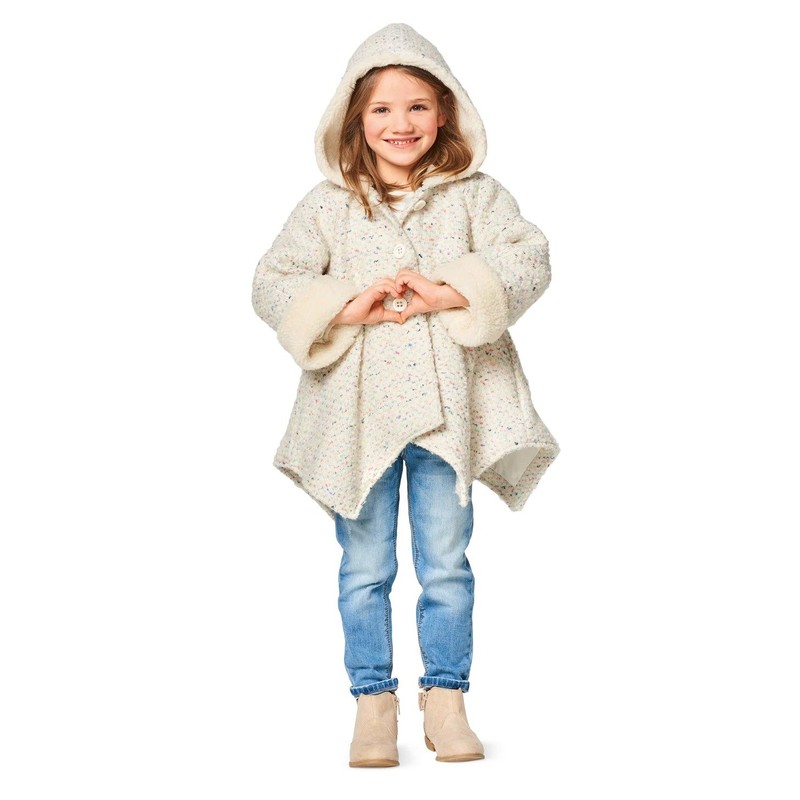 Burda Kids Pattern 9353 Coat, White, Paper, 19 x 14