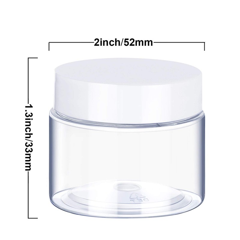 6 Pack 1 oz Plastic Pot Jars Round Clear Leak