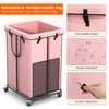 150L Laundry Hamper with Wheels, Rolling Laundry Basket with Metal