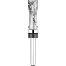 EANOSIC Extra Long Compression Flush Trim Router Bit 1/4" Shank with Top Bearing, 1/2" Cutting Diameter Spiral Pattern Template Router Bit for CNC Woodworking Edge Trimming