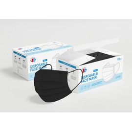 GB MEDICAL Premium Disposable Face Masks 3-Ply 3-Layer (50 Masks per Box) (Black)