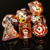 Cusdie 7-Die DND Dice, Polyhedral Dice Set Filled with Eyeball,