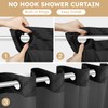 FADOTY No Hook Shower Curtain and Liner Set, Black Snap