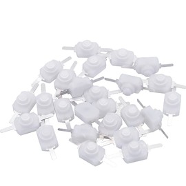 mxuteuk 50pcs White Self-Lock Micro Push Button Switch DC 30V 1A for SMD flashlight type Light Lamp Wall Outlet Latching mini on/off switch W-1208